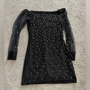 Fashion Nova Pearl Embellished Mini Dress